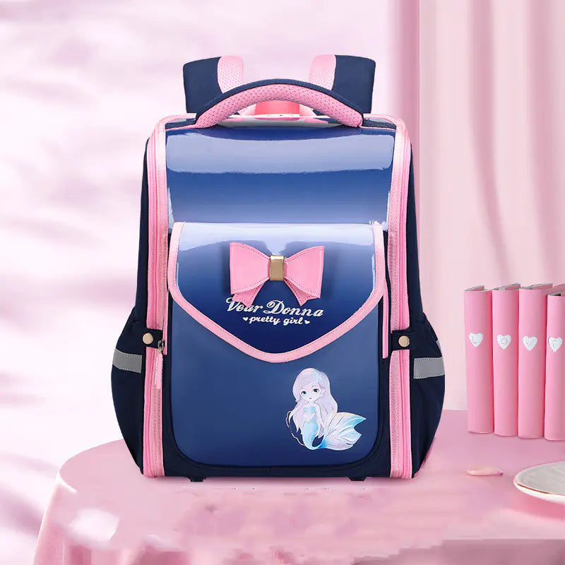 Children`s Waterproof Load Reduction Spine Protection Backpack
