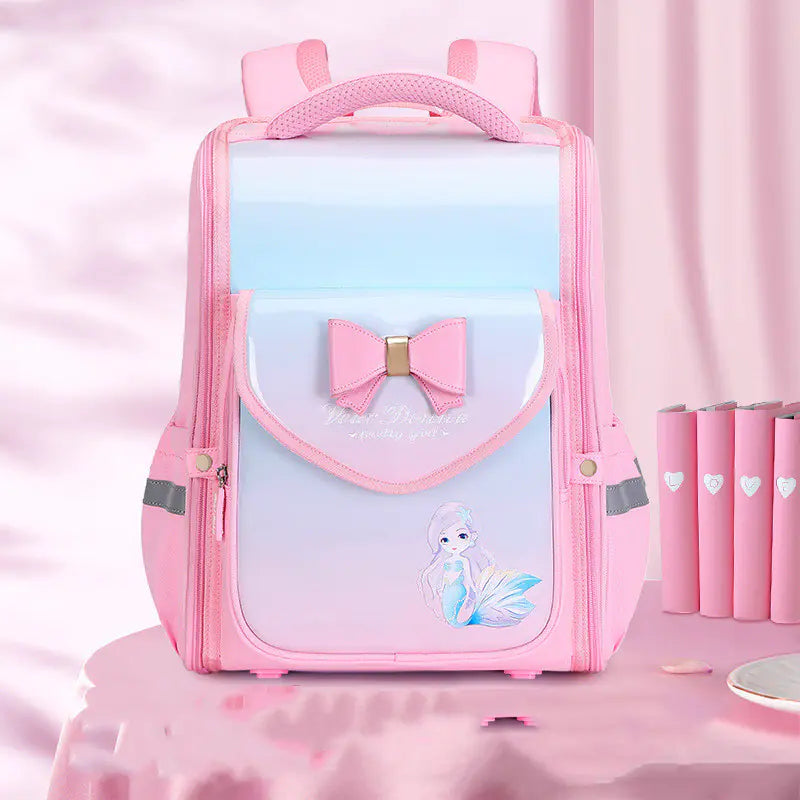 Children`s Waterproof Load Reduction Spine Protection Backpack