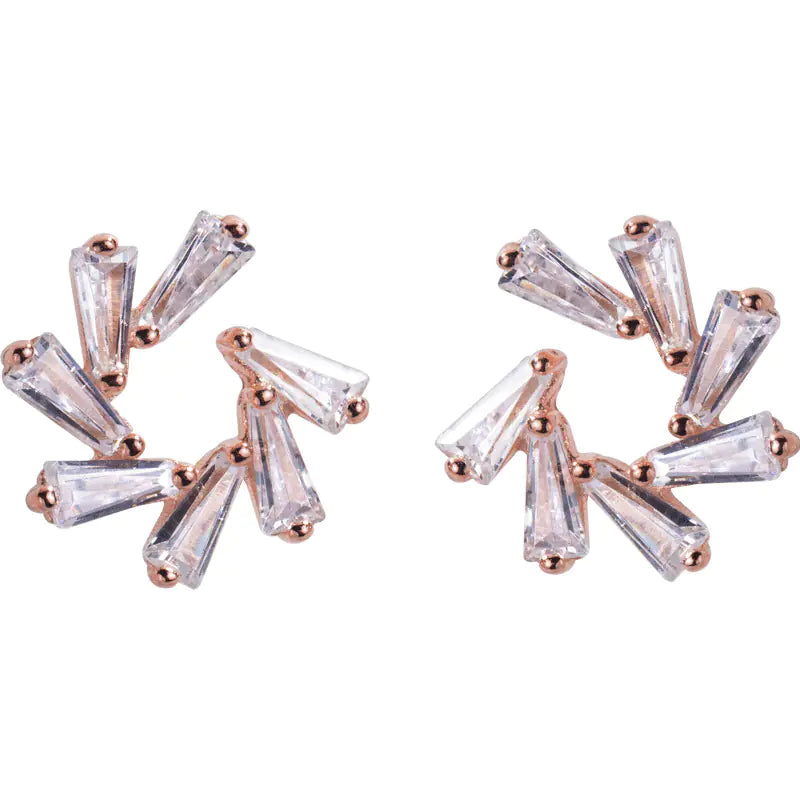 Flower Studs and Snowflake Earrings Set
