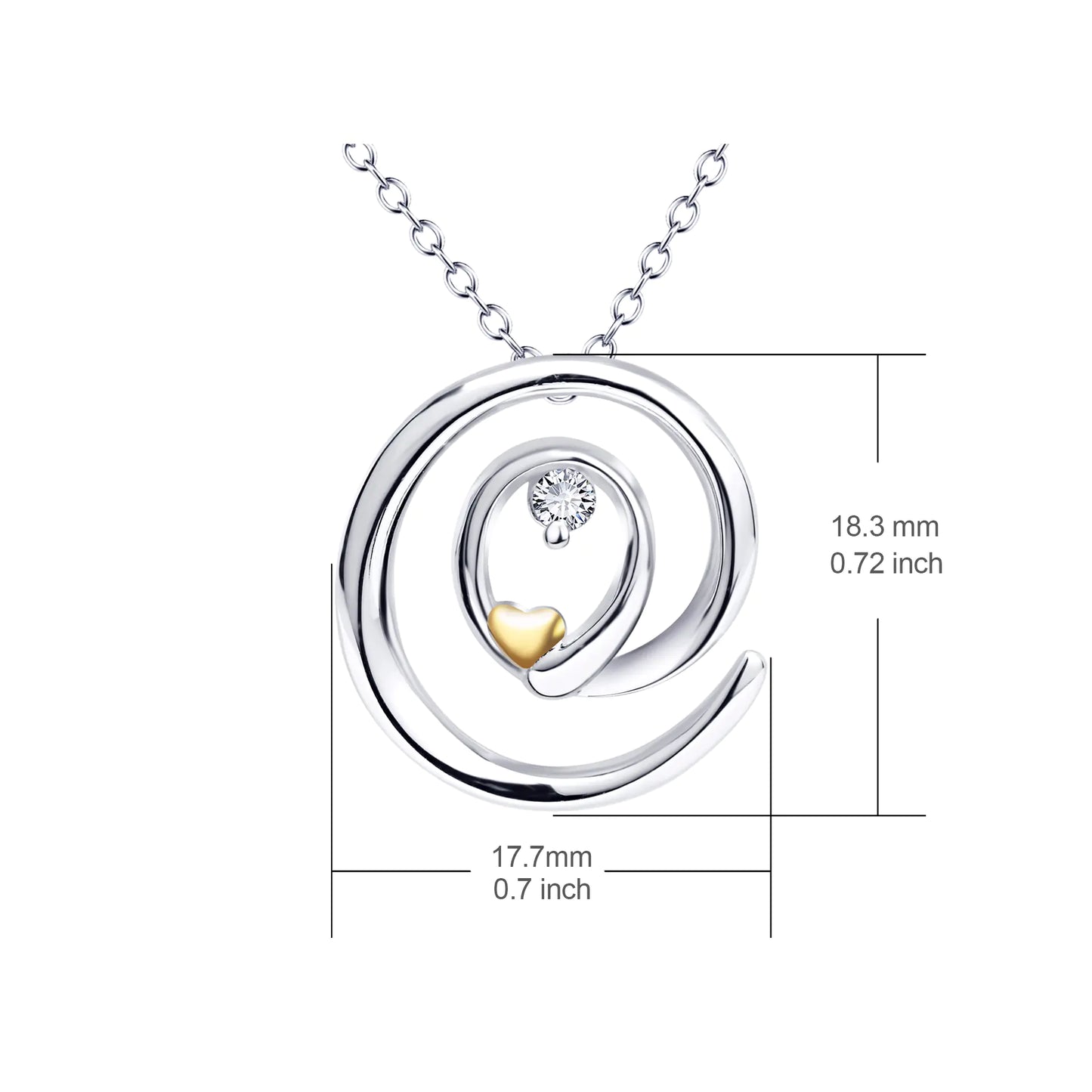 Round Pendant Diamond Necklace in 925 Sterling Silver
