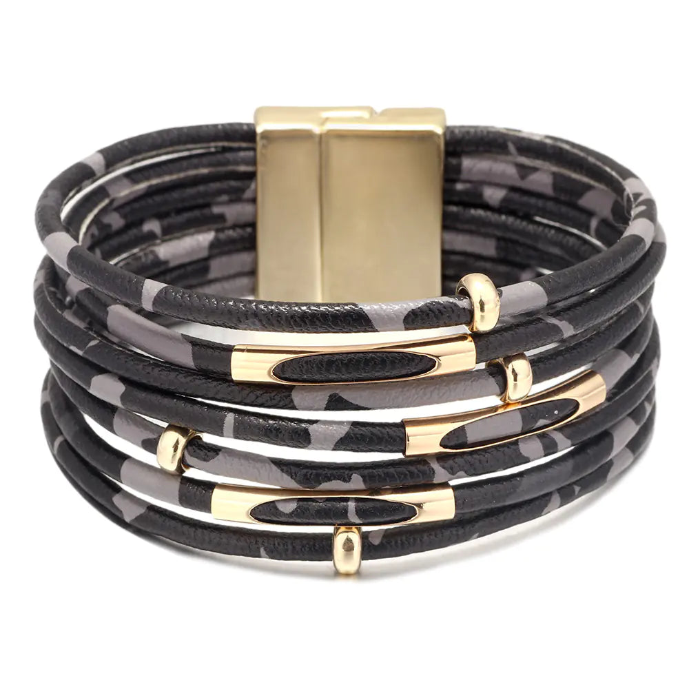 Leopard Print Leather Bracelet