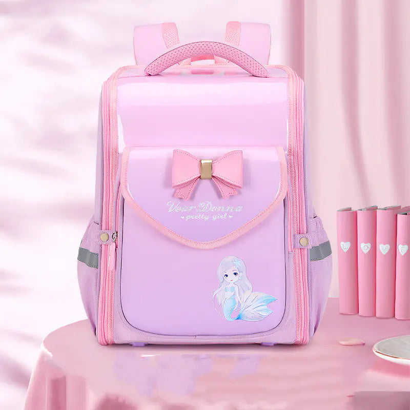Children`s Waterproof Load Reduction Spine Protection Backpack
