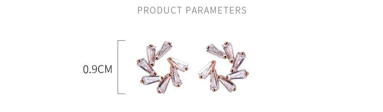 Flower Studs and Snowflake Earrings Set