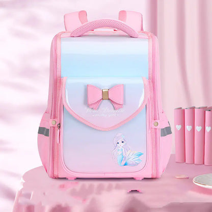 Children`s Waterproof Load Reduction Spine Protection Backpack