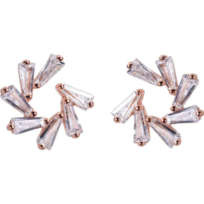 Flower Studs and Snowflake Earrings Set