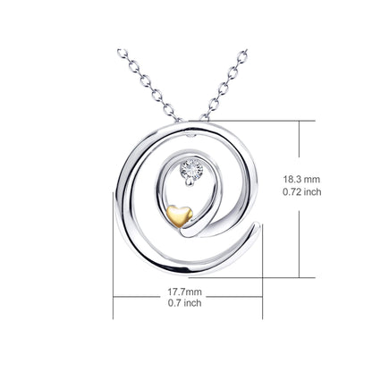 Round Pendant Diamond Necklace in 925 Sterling Silver