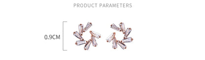 Flower Studs and Snowflake Earrings Set